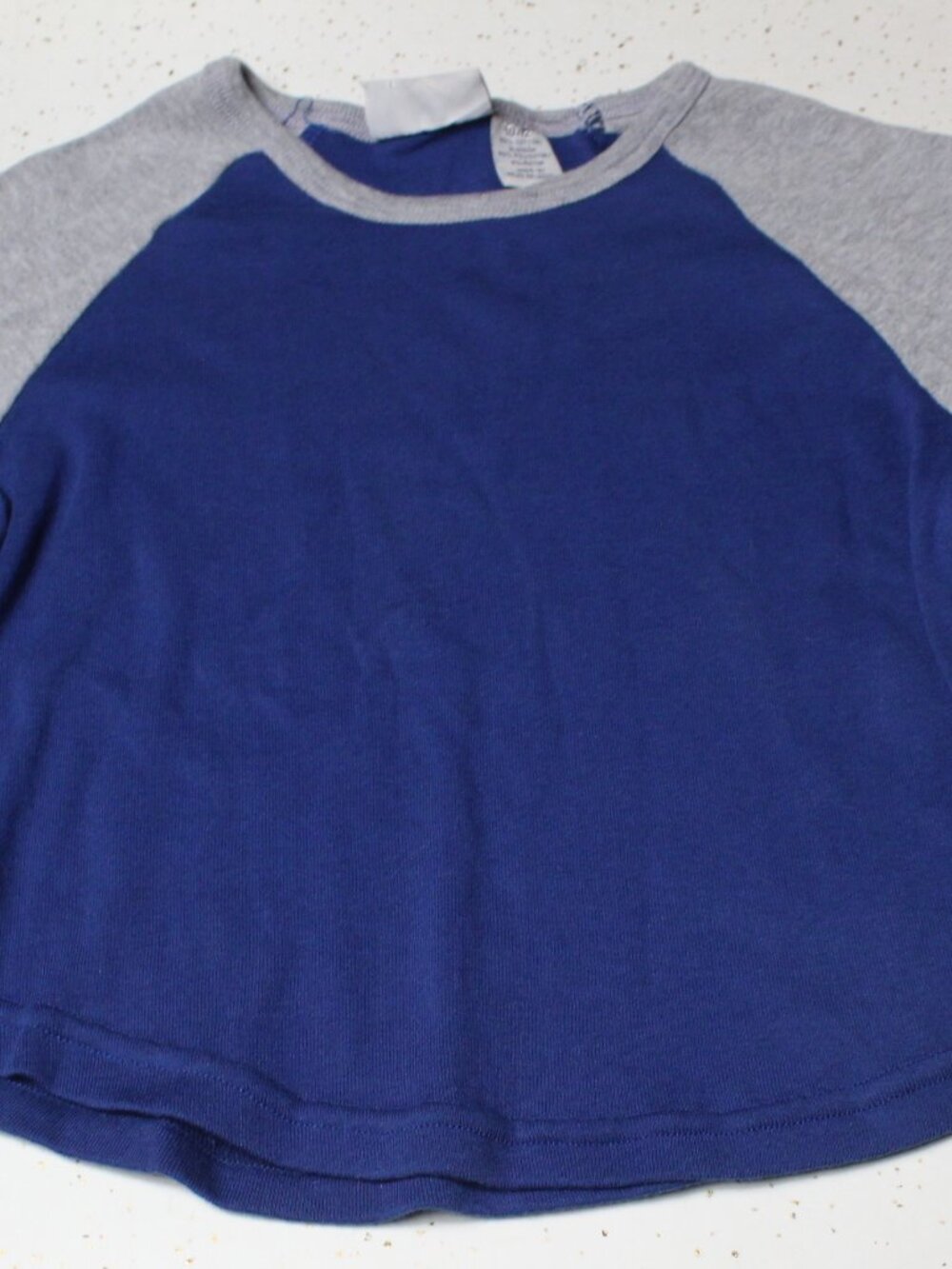Youth Jersey Long Sleeve Shirt Blue and Grey Size 10/12